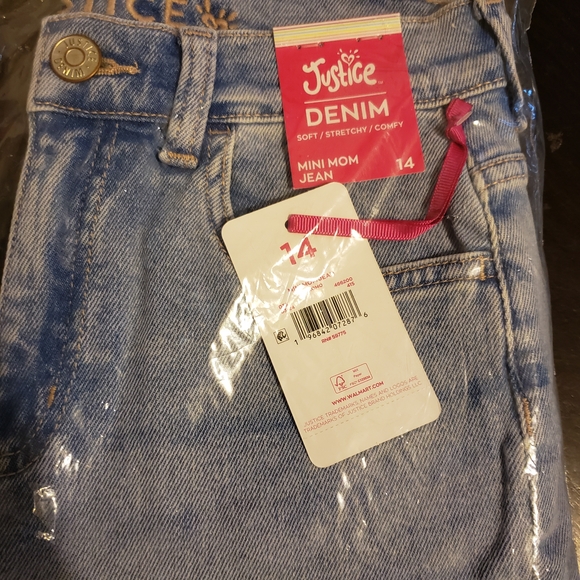Justice Denim Mini Mom Size 14 Jeans - Picture 3 of 7